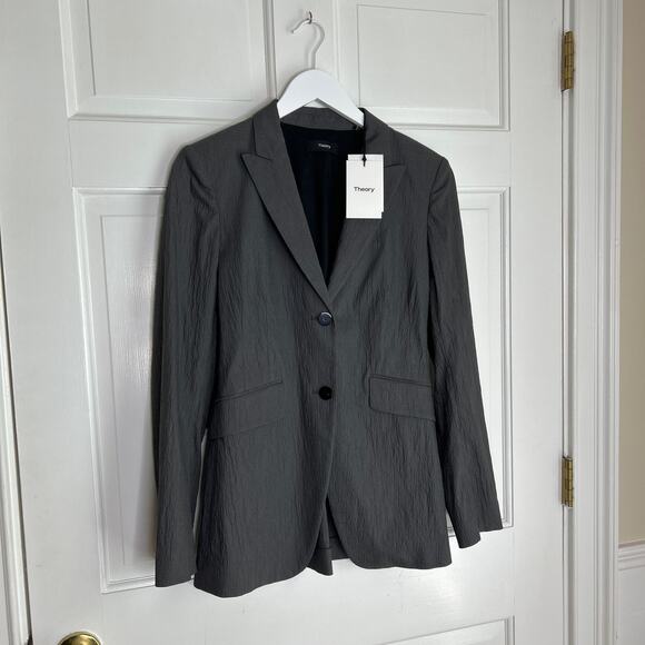 NWT Theory Andorie Tailored Blazer in Stretch Viscose Blend Size 6 - Picture 4 of 9